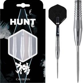 Caliburn | Hunt Darts Set | Steel Tip Darts Set | 90% Tungsten Barrel | H4 | Includes Darts Flights and Stems | Available in Multiple Weights. (20, Grams)