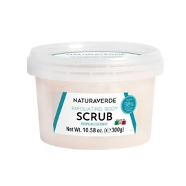 NaturaverdePro Tropical Coconut Exfoliating Body Scrub, Sugar Scrub for Body and Post-Wax Care, Infused with Glycerin and Fruit Oils, Natural Skin Care for All Skin Types - 10.58 oz