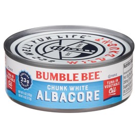 Bumble Bee Chunk White Albacore Tuna in Oil, 5 oz Can - Wild Caught Tuna - 23g Protein per Serving, High in Omega-3s - Non-GMO Project Verified, Gluten Free, Kosher
