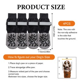 SNONESIY Pack of 4 Non-Slip Dog Socks Stopper Socks Dog Socks Dog Socks Non-Slip Dog Socks Suitable for Use on Hardwood Floors Indoor