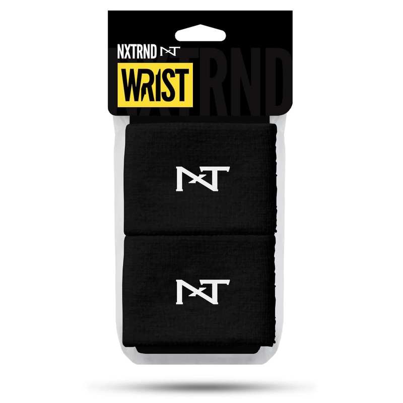 Nxtrnd Wrist Sweatbands for Football, Sold as a Pair (Black)