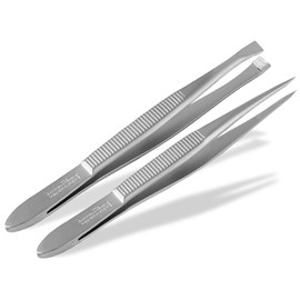 Solingen Professional Tweezers Set Hair Plucking Tweezers 2-Piece Pointed Straight Precise Made in Germany Solinger Eyebrow Tweezers Made of Stainless Steel