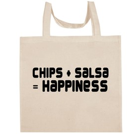 Shirt Me Up Chips + Salsa = Happiness - Fun Aesthetic Reusable Cotton Canvas Tote Bag