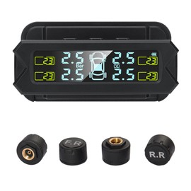 ROWCES Tire Pressure Monitoring System, Solar Power TPMS, 5 Alarm Modes, Auto Backlight LCD Display, 4 Sensors 0-81 PSI
