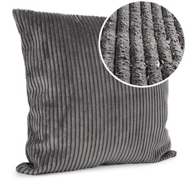 ANRO Decorative Cushion Cover Corduroy Dark Grey 50 x 50 cm without Filling