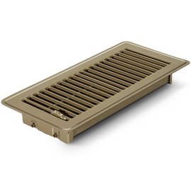 Floor Vents Floor Registers 4x10 inch, Heavy Duty Metal Heat Air Vent Covers 4 X 10 with Rust Proof Finish for Home Office Wall Floor Registers Grilles & Vents (1, Brown, 4x10 Inches)