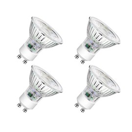 CTKcom 5W LED GU10 Spotlight Light Bulbs,120V Dimmable 6000K White Light, Glass Cover,50W GU10 Halogen Bulbs Equivalent, 450LM Ultra Bright LED Spot Light for Kitchen, Living Room, Bedroom(Pack of 4)