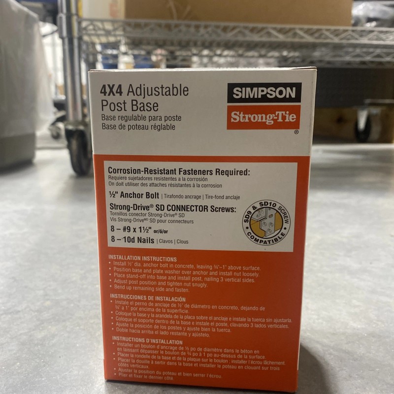 Simpson Strong Tie Adjustable Post Base 4" x 4" Galvanized