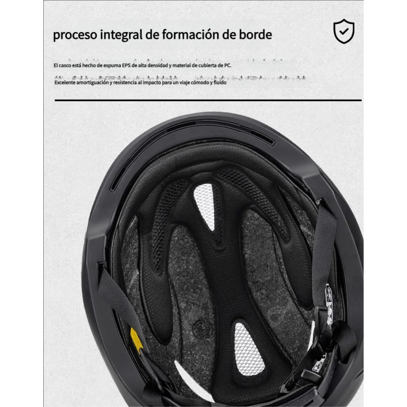 Casco De Bicicleta Con Luz Led Y Gafas Desmontables Adulto