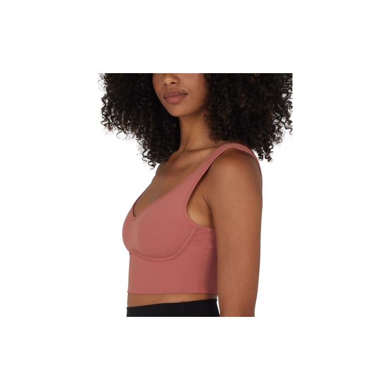 Yogalicious Nude Tech Contouring Cropped Bra Top, Cedarwood, X-Large