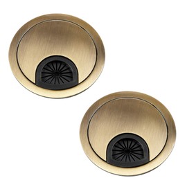 aoozleny Desk Grommet for Wire Organizer,PC Computer Desk Plastic Grommet Cord, Tidy Cable Hole Cover Organizers,2 Pack (60mm, Gold)