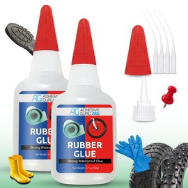 Adhesive Guru Rubber Glue (2x0.7 oz) - Heavy Duty Super Glue for Rubber, Rc Tires, Shoes, Soles, Seals, Gaskets & DIY Fast Bonding & Weatherproof Glue for Automative & Crafts - 2 Pack