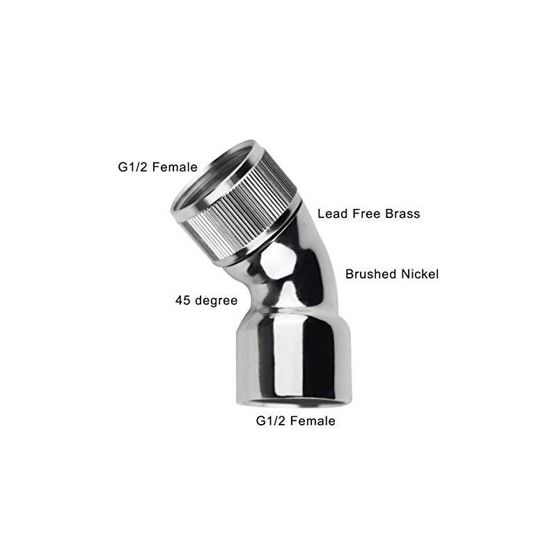 KWODE Shower Elbow Adapter for Shower Head 45°Female to Female
