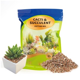 Doter Succulent & Cactus Soil Potting Mix 1qt, Chunky Dirt with Fast Draining Fits for Bonsai, Terrarium and Houseplant