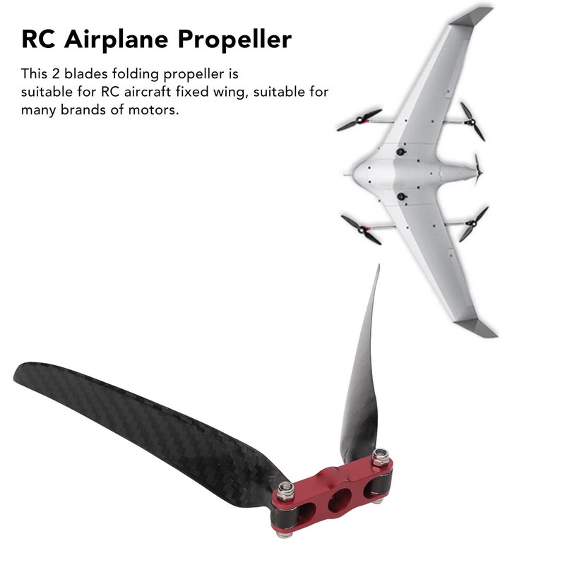 2 Blades RC Airplane Folding Propeller with Adapter Ring Carbon