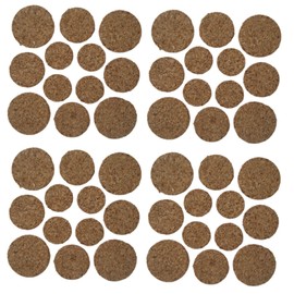 Round Cork Furniture Legs Protection Pads, Assorted Sizes, Anti-Skid Floor Protectors for Table, Chair, Cabinet, 48 Pieces