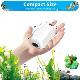 AQUANEAT Aquarium Air Pump, 55gal Fish Tank Bubbler, Adjustable Hydroponic Oxygen Aerator with Air Stone, Airline Tubing, Check Valve