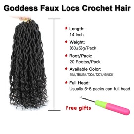 Xtrend 24 Inch 8 Packs Boho Box Braids Crochet Hair with Curly Hair 15 Strands/Pack Pre Looped Long Black Messy Goddess Box Braids Hair Extensions for Black Women
