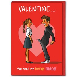 Brainbox Candy - Funny Valentines Card - 'You Make My Knob Throb' - Cheeky Valentine's Day Cards - For Him Her Boyfriend Girlfriend - Husband Wife Partner Friend - Witty Amusing Humour