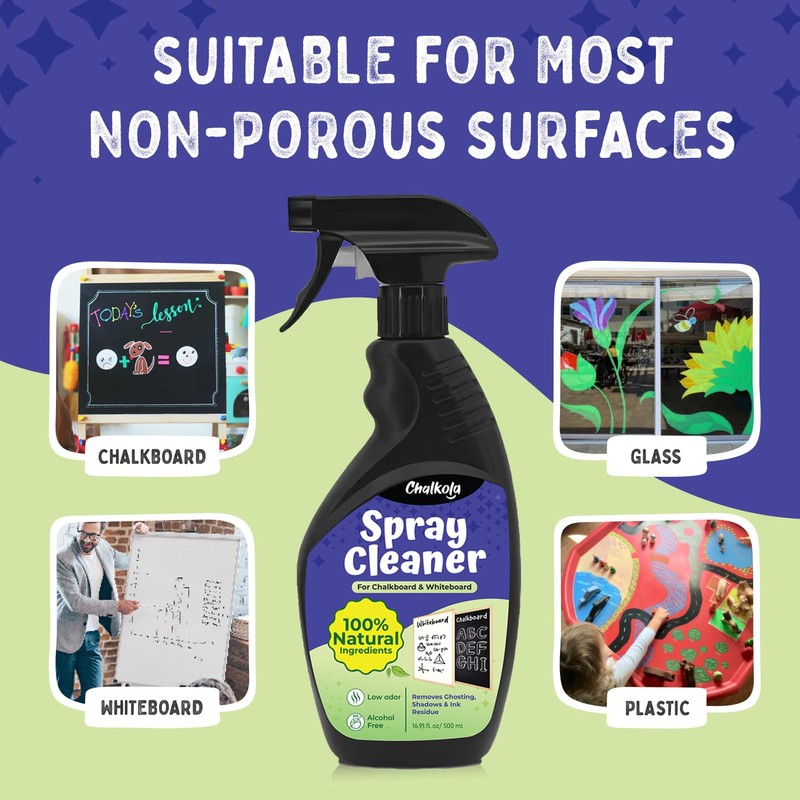 Chalkola Chalkboard & Whiteboard Cleaner Spray Kit (500ml) | 100%