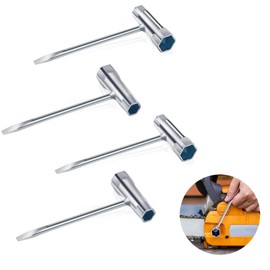 Diyxisk Spark Plug Wrench, 4 Pieces Motosaw Wrench, Multifunctional Combination Wrench, 13 x 19 mm Chainsaw Keys, Suitable for Electric Chain Saws, Lawnmowers, Petrol Saws