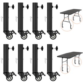 Table Leg Extender with Casters Adjustable 6.3"-7.9" Height 8 Pack