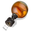 1 Pack Tawny Crystal Lamp Finial Cap - Handmade, Ball