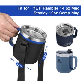Xxerciz Water Bottle Carrier Bag for YETI Rambler 14 oz Mug, Water Bottle Holder with Adjustable Shoulder Strap, Crossbody Water Bottle Sling Sleeve for Men Women Hiking Camping Travelling