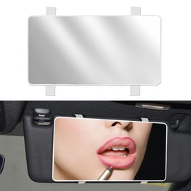 HQRNYP Car Mirror Visor, Car Vanity Mirror, HD Large Auto Visor Cosmetic Vanity Rearview with Straps, Auto Accessories Vehicle Sun-Shading Cosmetic Makeup Rearview Fit for SUV, Sedan, Truck (White)