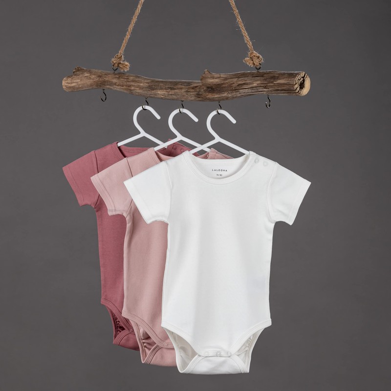 LaLoona Short-Sleeved Bodysuit Pack of 3 - Set of Baby