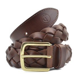 Seajure Men's Braided Leather Belt Brown, brown