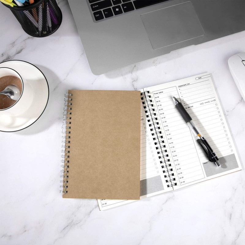 Time Management Manual to Do List Daily Planner Notepad Brown