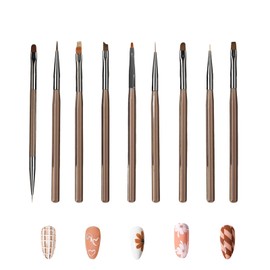 Nail Brushes Set of 9 Nail Brushes Flat Flat Extra Fine Gel Brush Il Art Brush Nail Art Brush French Brush Oval Brush Round Brush Square Brush Angular Brush Nail Art Pen Sculpting Nail Supplies