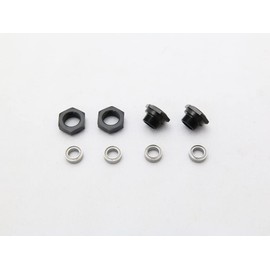 RC-ART WORLD PRO Front Hex Wheel Hub for Tamiya 2WD Buggy, Black (for OP-89 Wheels)