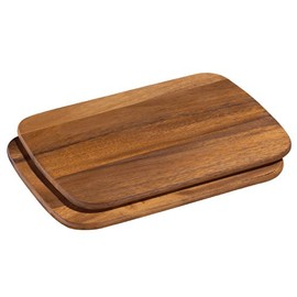 Zassenhaus Frühstücksbrettchen Holz | 2er Set | aus nachhaltiger Akazie | Brotzeitbrett | pflegeleicht | robust | 28 x 20 cm