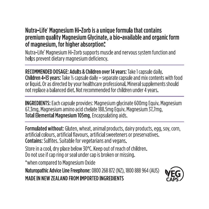 NutraLife Magnesium Hi-Zorb 60c