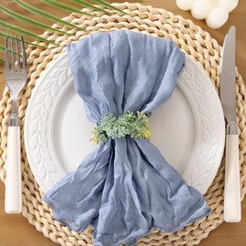 Socomi Dusty Blue Cheesecloth Napkins Summer Cheese Cloths Gauze Set of 100 Boho Washable Dinner Table Napkins for Wedding Party Baby Shower Birthday Party Decor