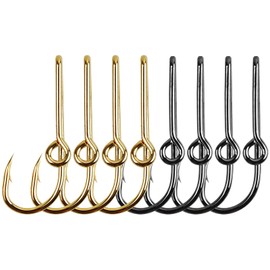 Fishing Hook Hat Pins Clips Fish Hook Hat Clip for Hat Tie 10pcs Gold Black Fish Hook Hat Tie Clip