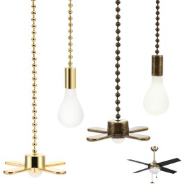 4 Pcs Ceiling Fan Pull Chain Set, Fan Pull Chain Pendant Extension Fan Strings Pull Chain Ornaments, Fan Chain Pendant Fan Pulls Cord Extender for Ceiling Fans Lights