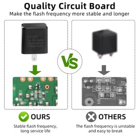 LED Indicator Relay for LED Indicator Motorcycle E Tested SRLWMYI Locking Diode 12 V, for Indicator Motorcycle, Electronic LED Indicator, with Adjustable Gear, Black, Flame Retardant Housing