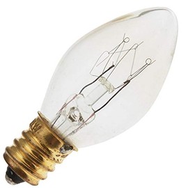 Decorative/Novelty 7C7/CL 250V, 7 Watt, E12 Candelabra Base, Clear Light Bulb (25 Pack)