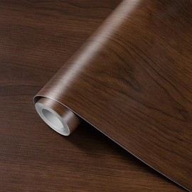 Decoroom Wood Grain Contact Paper Self Adhesive 17.7'' x 118'' - Peel and Stick Wallpaper for Countertop Kitchen Cabinet - Counter Top Waterproof Walnut Wooden Vinly Wrap for Cabinets and Countertops