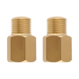 LT Easiyl 2x Brass Adapter 1/8 BSPT Male to 1/8-27 NPT Female Pipe Fitting Reducer Adapter for Pressure Gauge 0.095 x 0.5 x 0.8 Inch