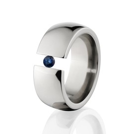 Sapphire Ring Titanium Tension Set Jewelry Stunning Sapphire Band
