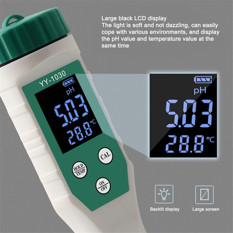 Digital PH Tester ,IP67 Waterproof Backlit Display Bluetooth PH Meter