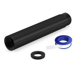 Nuodan Shower Extension Arm, Solid Stainless Steel Shower Pipe Extension with Teflon Tape and Washer, For Lowering or Extending Showerhead (4 Inch, Matte Black)