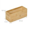 Relaxdays Bamboo Storage Box, Set of 2, Organiser Box without