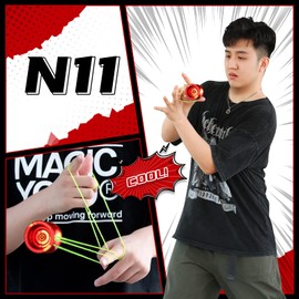 MAGICYOYO N11 Responsive Yoyo Professional JoJo for Kids, Metal Yo-Yo with Durable Yo-Yo Bearing for Advanced Players + Yo-Yo Bearing Kit + 12 JoYo Strings + Yo Yo Bag (Red Gold)