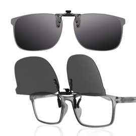 LUFF Clip-On Polarised Sunglasses Cat Eye for Men & Women, UV400 Protection, Safe Driving, Cycling & Outdoor, Black S