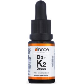 Orange Naturals D3 + K2 Drops 250IU/30mcg, 15ml, Natural Orange